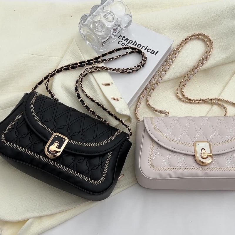 Diamond chain Korean style simple crossbody small square bag