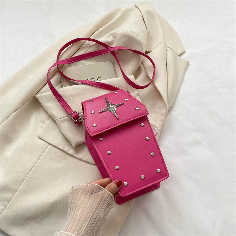 Rivet Metal Decoration Niche Design Crossbody Bag