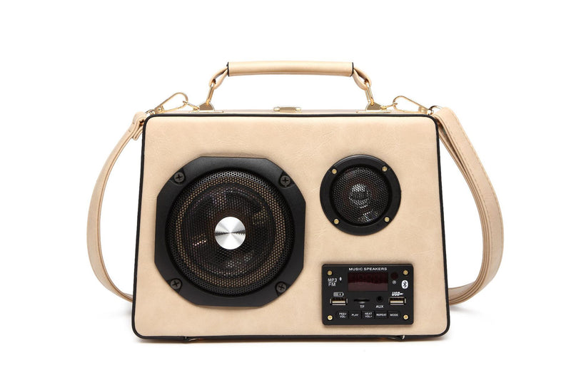 New portable speaker wireless Bluetooth bag retro portable wooden audio bag