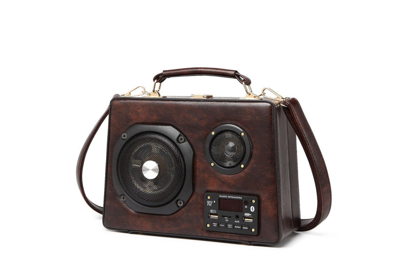 New portable speaker wireless Bluetooth bag retro portable wooden audio bag