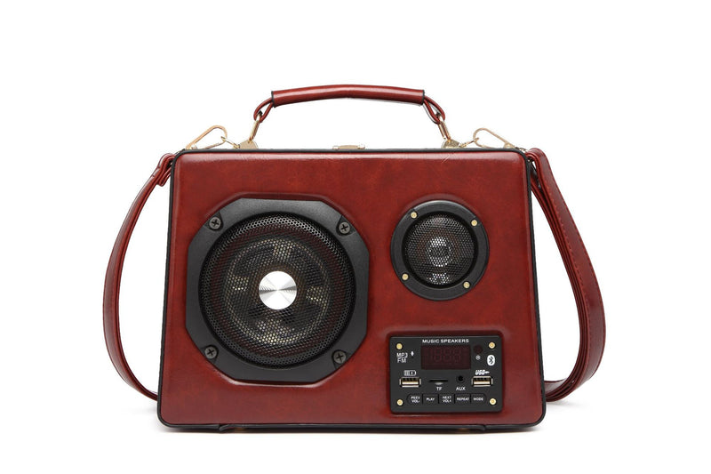 New portable speaker wireless Bluetooth bag retro portable wooden audio bag