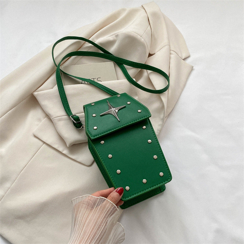 Rivet Metal Decoration Niche Design Crossbody Bag