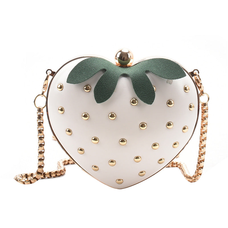 Strawberry Heart Chain Crossbody Bag