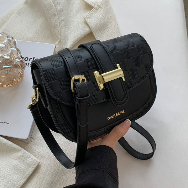 Popular Saddle Bag Small Bag Women's Bag Trendy Fashion Crossbody Bag Women's Versatile Texture Internet Celebrity Saddle Bag