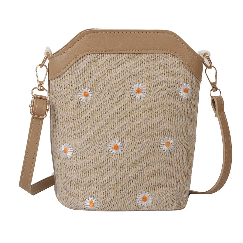 New internet celebrity woven bucket crossbody bag