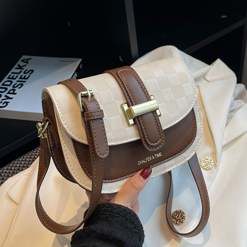 Popular Saddle Bag Small Bag Women's Bag Trendy Fashion Crossbody Bag Women's Versatile Texture Internet Celebrity Saddle Bag