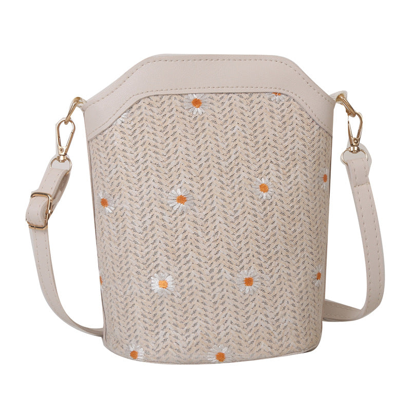 New internet celebrity woven bucket crossbody bag