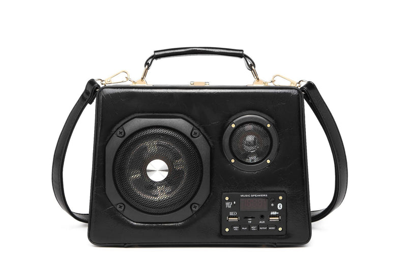 New portable speaker wireless Bluetooth bag retro portable wooden audio bag