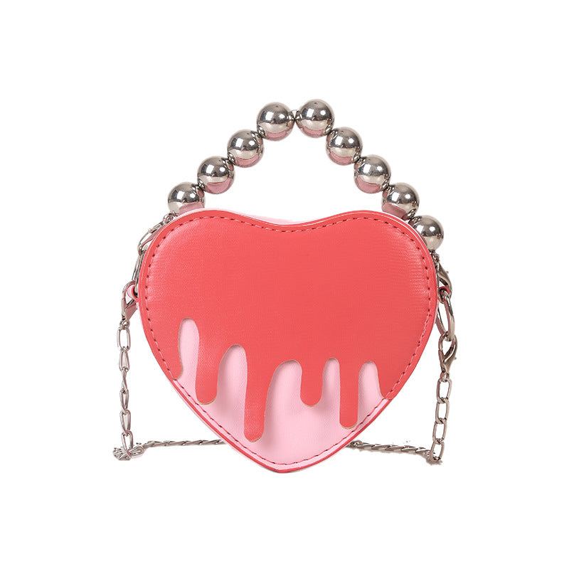 Love Coin Purse Pearl Chain Casual Crossbody Bag