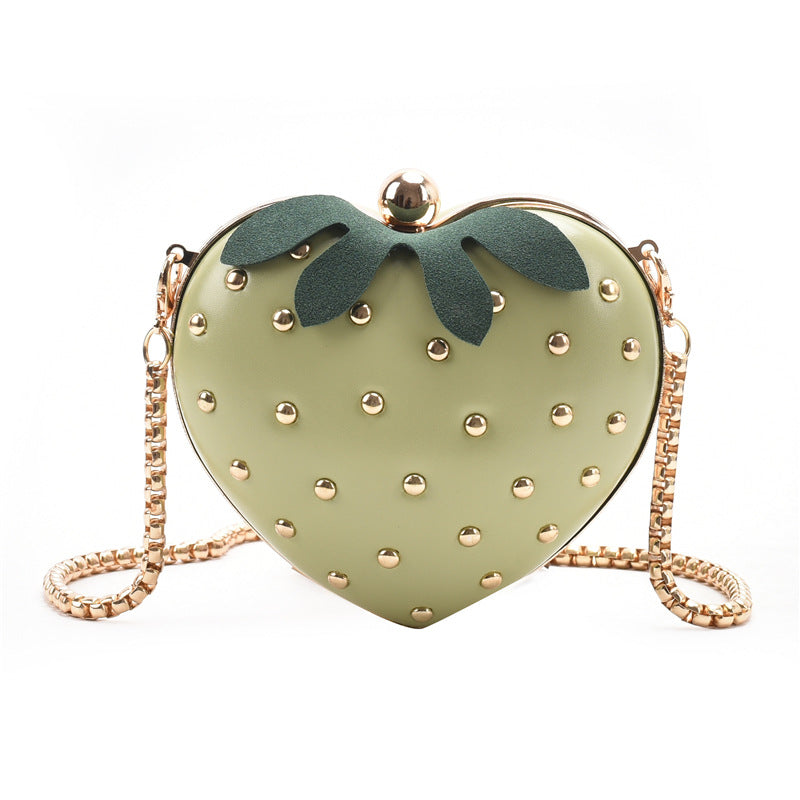 Strawberry Heart Chain Crossbody Bag