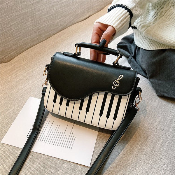 Piano Note Stylish Contrast Color Crossbody Bag