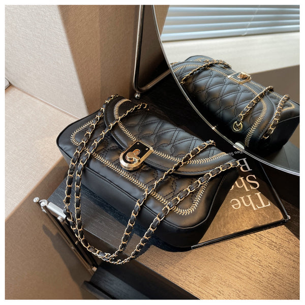 Diamond chain Korean style simple crossbody small square bag