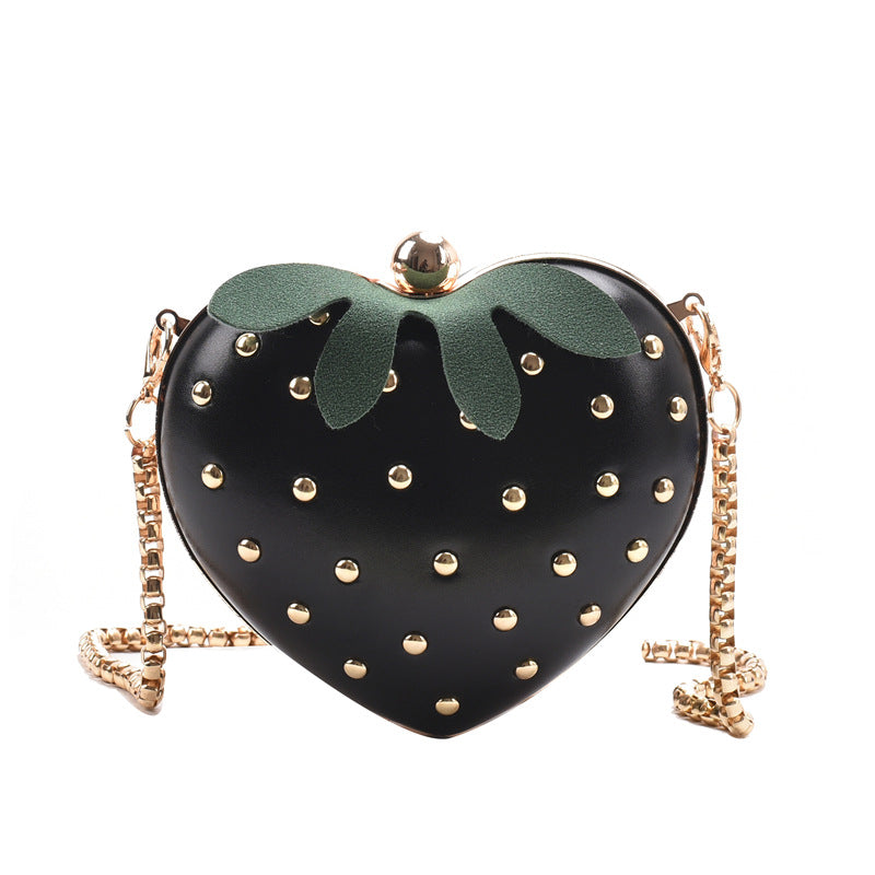 Strawberry Heart Chain Crossbody Bag