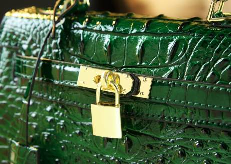 Crocodile Embossed Leather With Laces Crossbody Bag